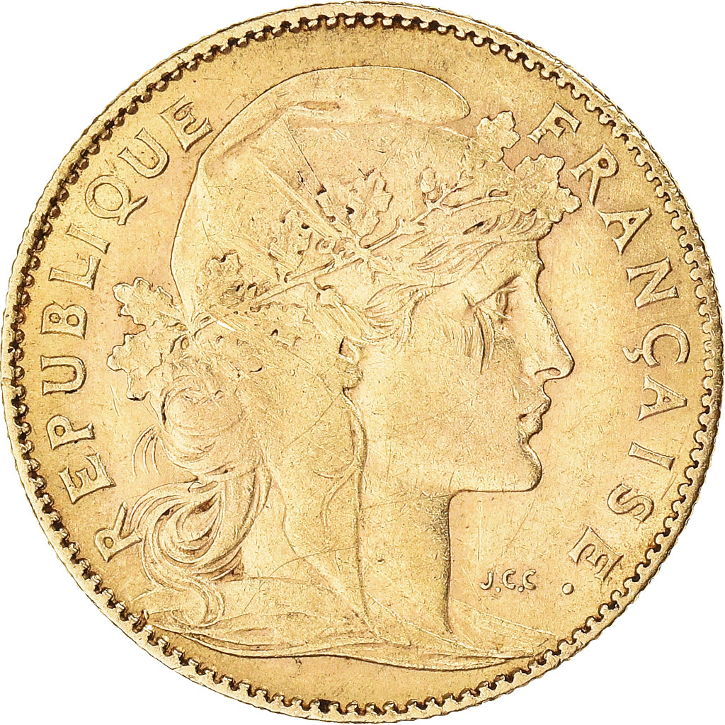 Moeda, França, Marianne, 10 Francs, 1899, Paris, EF(40-45), Dourado, KM:846