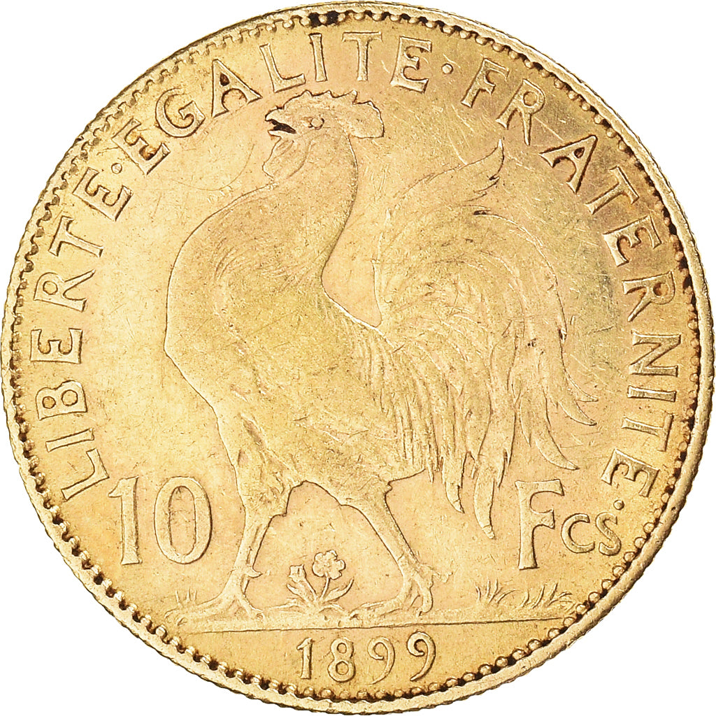 Moeda, França, Marianne, 10 Francs, 1899, Paris, EF(40-45), Dourado, KM:846