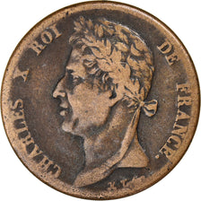 Moneta, Colonie francesi, Charles X, 5 Centimes, 1838, Paris, MB, Bronzo