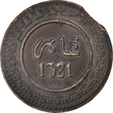 Coin, Morocco, 'Abd al-Aziz, 10 Mazunas, 1903 (AH 1321), Fez, VF(30-35), Bronze