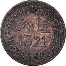 Coin, Morocco, 'Abd al-Aziz, 2 Mazunas, 1903/AH1321, Paris, VF(30-35), Bronze