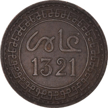 Coin, Morocco, 'Abd al-Aziz, 5 Mazunas, 1321, Paris, EF(40-45), Bronze, KM:16.3