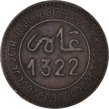 Moneda, Marruecos, 'Abd al-Aziz, 5 Mazunas, 1904 (AH 1322), Fez, BC+, Bronce