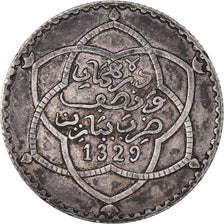 Moeda, Marrocos, 'Abd al-Hafiz, 1/4 Rial, 2-1/2 Dirhams, 1320, bi-Bariz, Paris