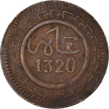 Monnaie, Maroc, 'Abd al-Aziz, Muzuna, 1320, Birmingham, TB+, Bronze, KM:14.1