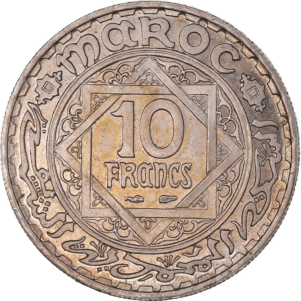 Coin, Morocco, Mohammed V, 10 Francs, AH 1366/1947, Paris, AU(55-58)