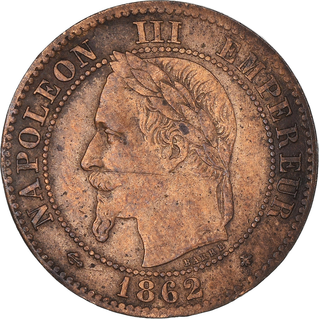 Coin, France, Napoléon III, 2 Centimes, 1862, Paris, EF(40-45), Bronze