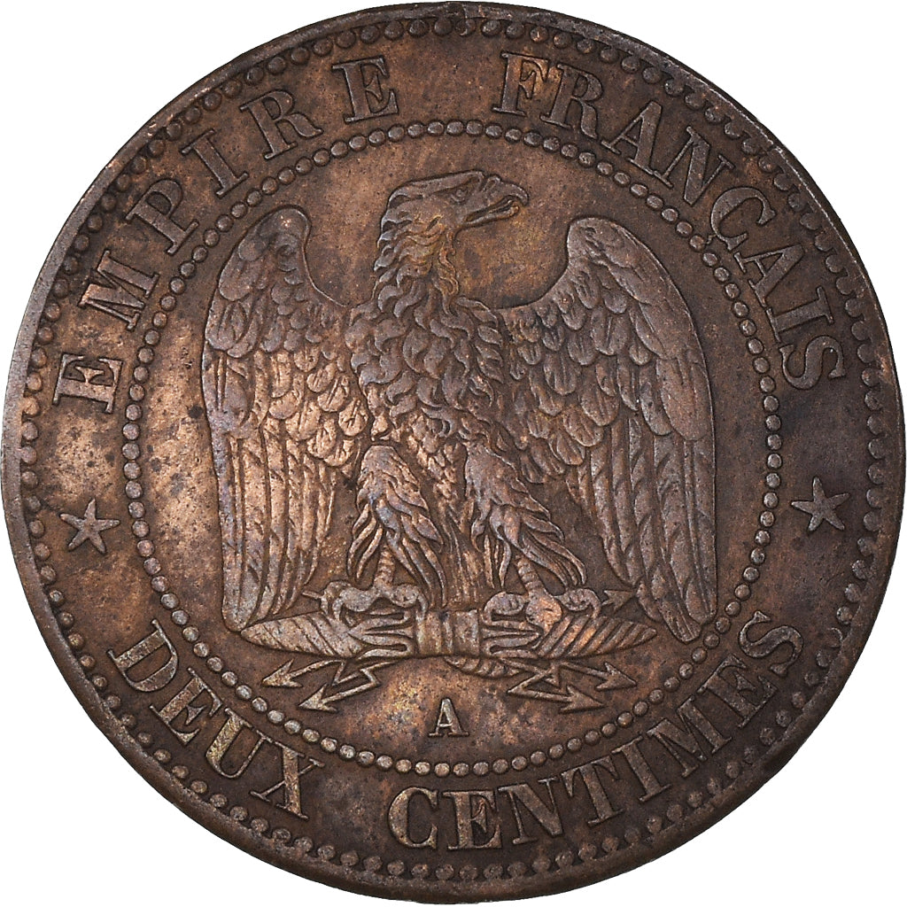 Coin, France, Napoléon III, 2 Centimes, 1862, Paris, EF(40-45), Bronze