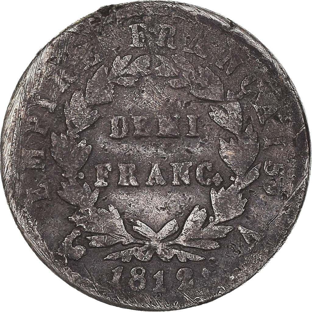Monnaie, France, Napoléon I, 1/2 Franc, 1812, Paris, B+, Argent, Gadoury:399