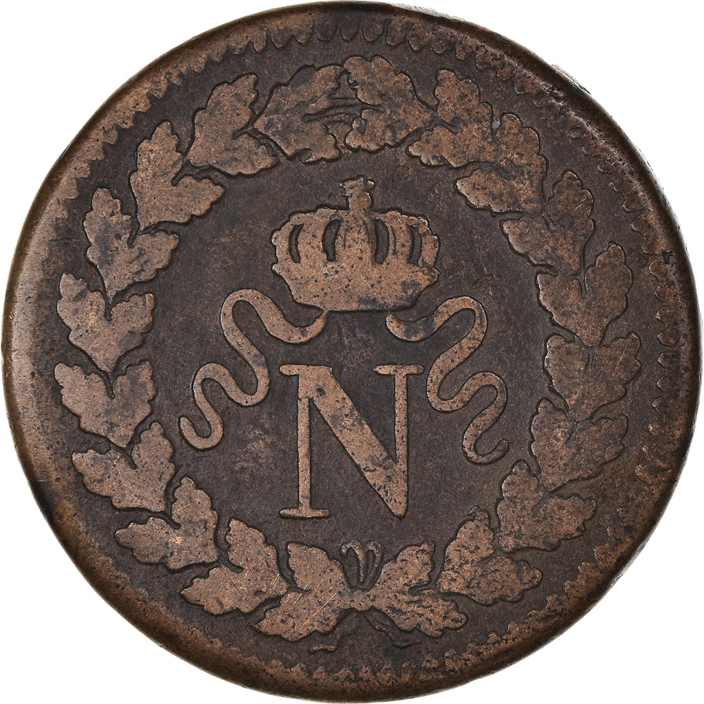 Monnaie, France, Napoléon I, Decime, 1814, Strasbourg, TB+, Bronze