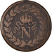 Monnaie, France, Napoléon I, Decime, 1814, Strasbourg, TB+, Bronze