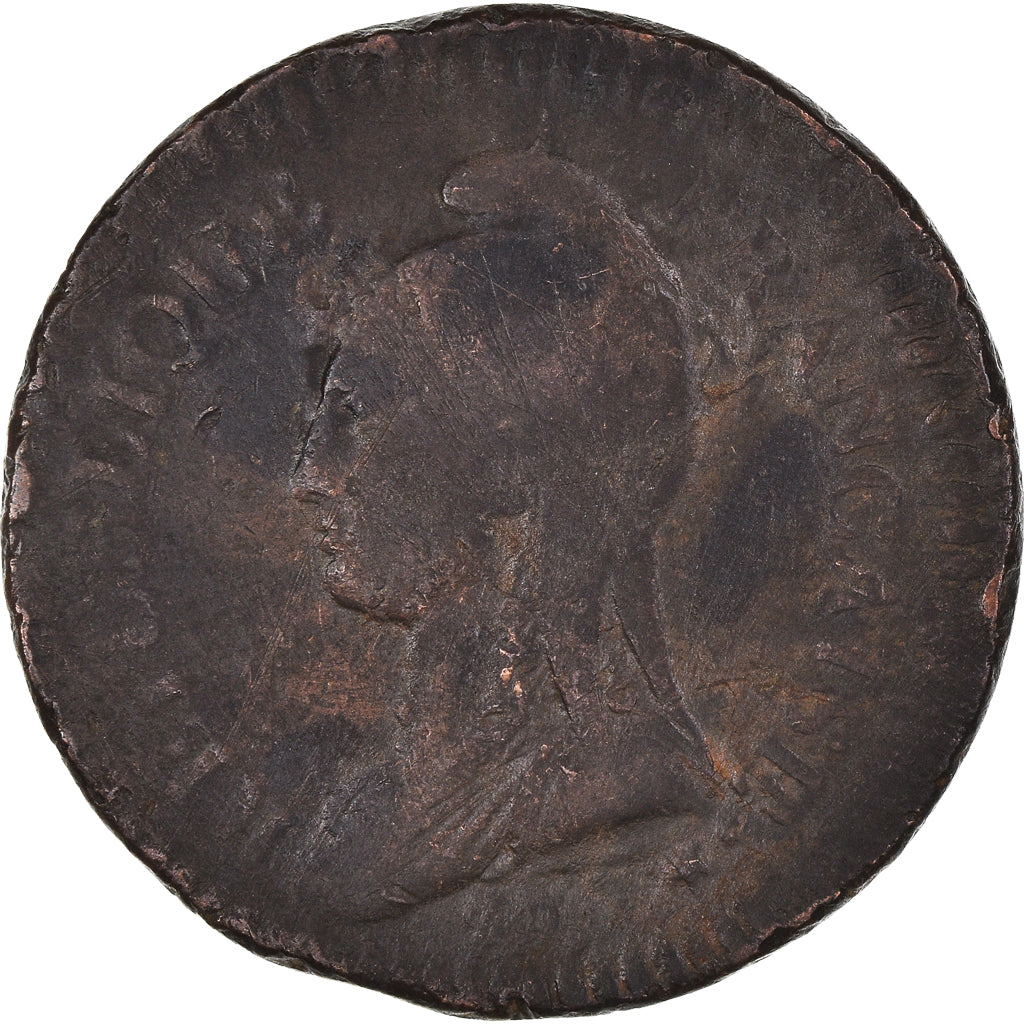 Munten, Frankrijk, Dupré, Decime, 1793 / AN 5, Lyon, FR, Bronzen, KM:645.5