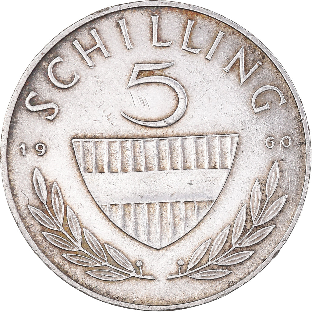 Coin, Austria, 5 Schilling, 1960, AU(50-53), Silver, KM:2889
