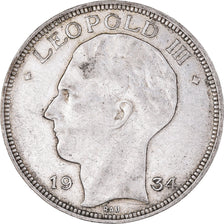 Moneta, Belgio, Leopold III, 20 Francs, 20 Frank, 1934, BB, Argento, KM:105