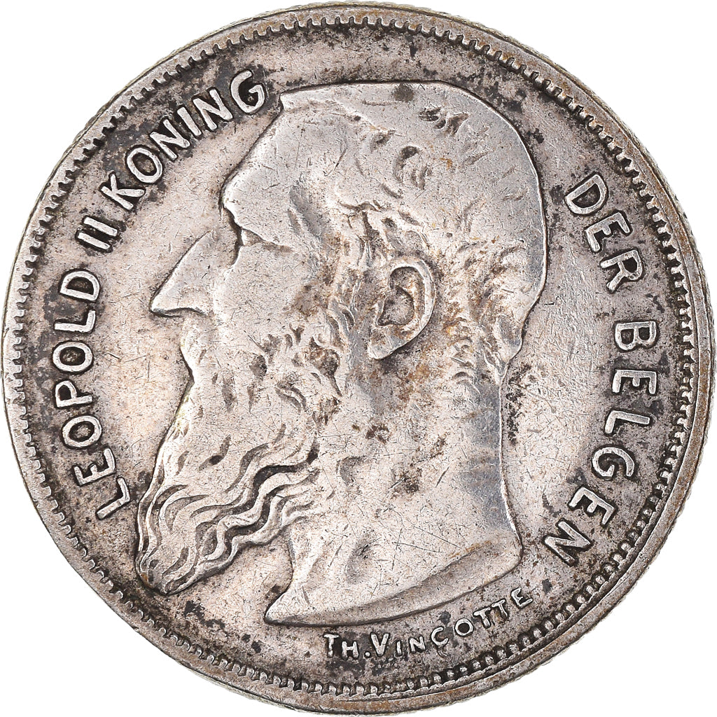 Coin, Belgium, Leopold II, 2 Francs, 2 Frank, 1909, EF(40-45), Silver, KM:59