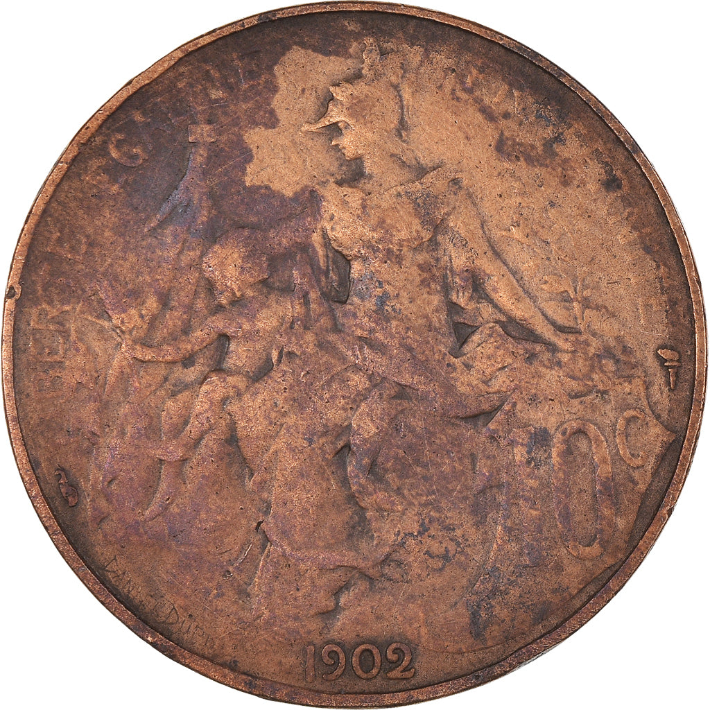 Munten, Frankrijk, Dupuis, 10 Centimes, 1902, Paris, FR+, Bronzen, KM:843
