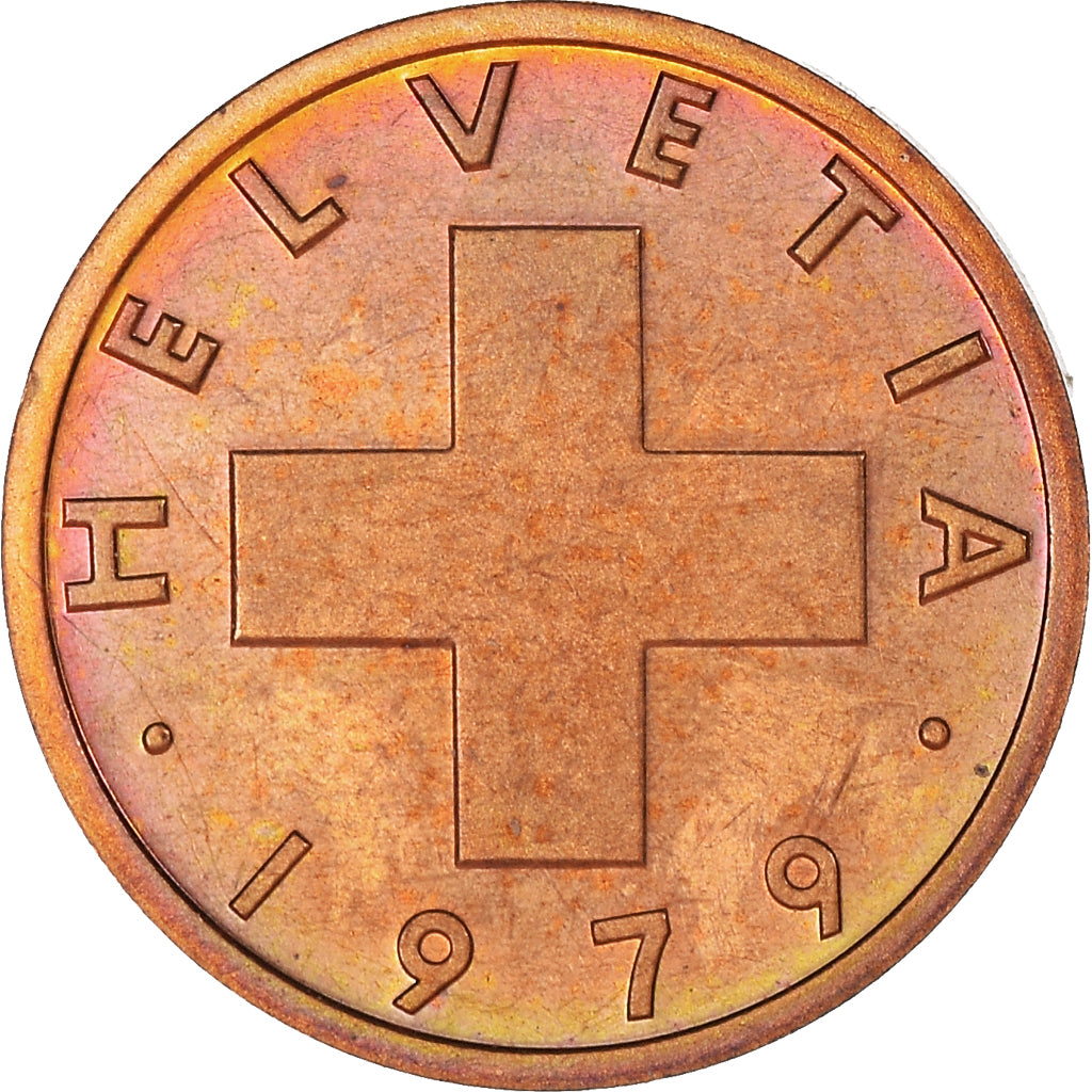 Moneta, Szwajcaria, Rappen, 1979, Bern, Proof, MS(63), Brązowy, KM:46