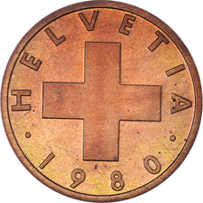 Coin, Switzerland, Rappen, 1980, Bern, Proof, MS(63), Bronze, KM:46