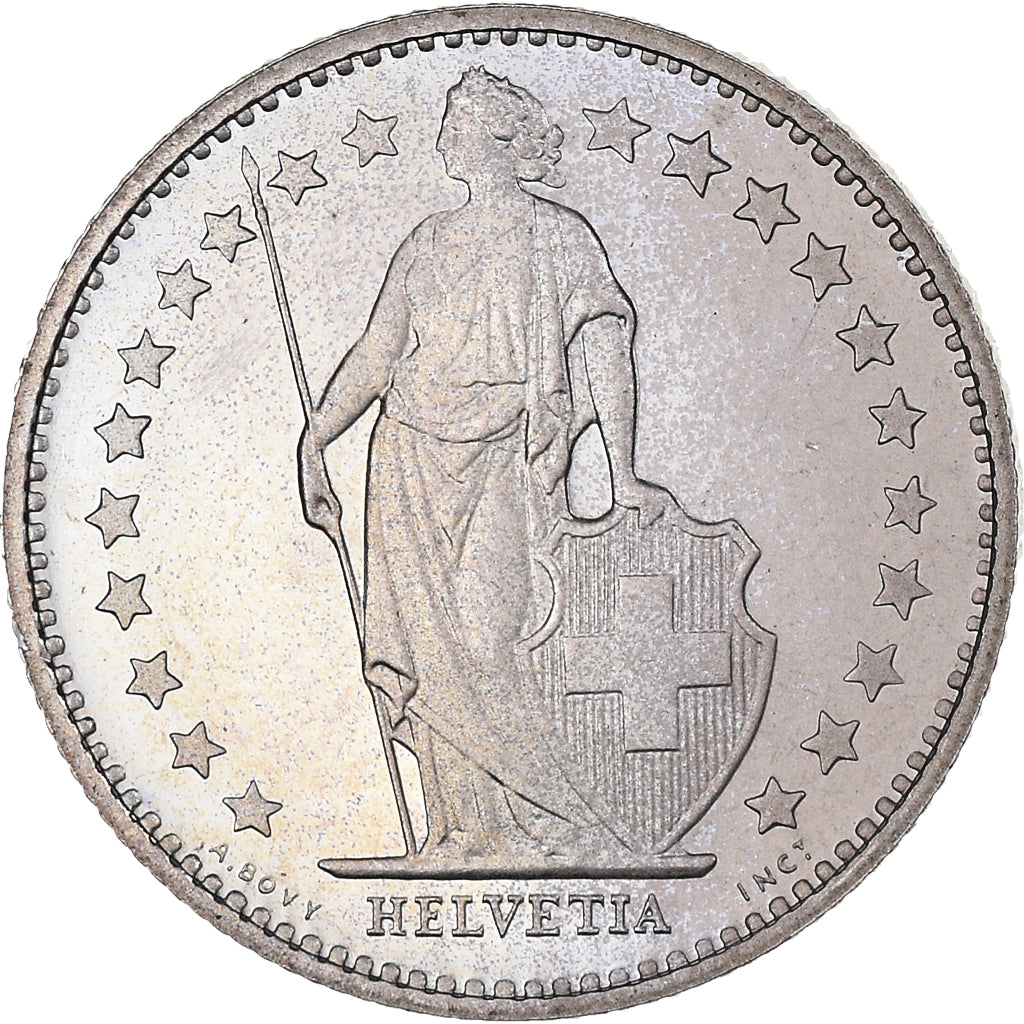 Moneta, Szwajcaria, 1/2 Franc, 1980, Bern, Proof, MS(63), Miedź-Nikiel
