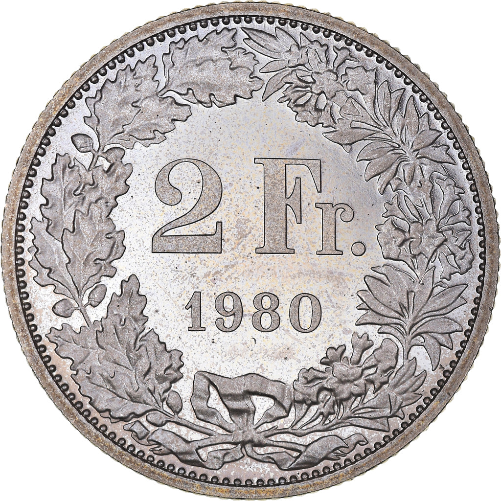 Moneta, Svizzera, 2 Francs, 1980, Bern, Proof, SPL, Rame-nichel, KM:21a.1