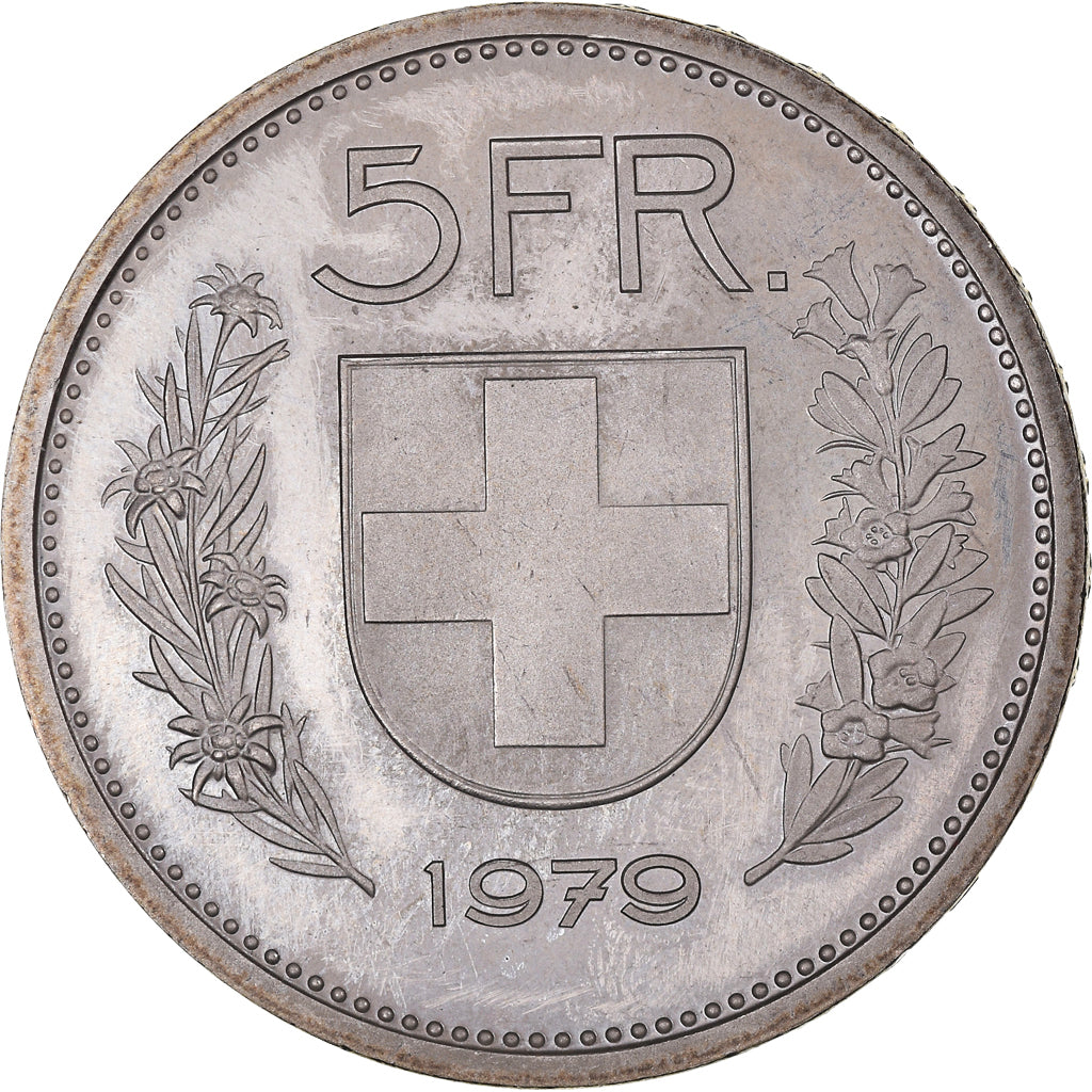 Coin, Switzerland, 5 Francs, 1979, Bern, Proof, MS(63), Copper-nickel, KM:40a.1