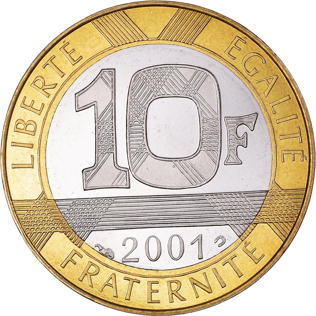 Moneta, Francia, Génie, 10 Francs, 2001, Paris, Proof, FDC, Bi-metallico