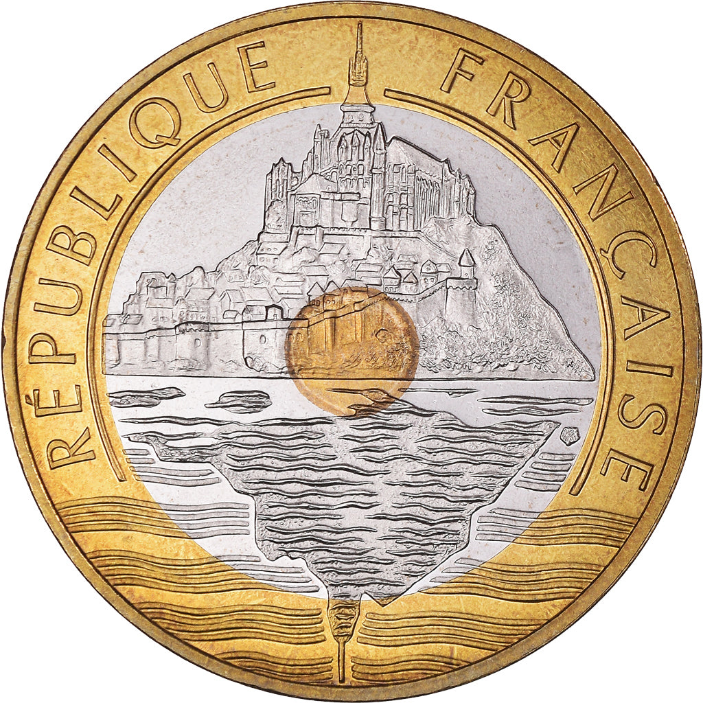 Moeda, França, Mont Saint Michel, 20 Francs, 2001, Paris, Proof, MS(65-70)