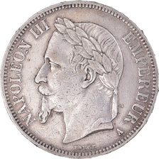 Moeda, França, Napoleon III, 5 Francs, 1868, Paris, EF(40-45), Prata, KM:799.1