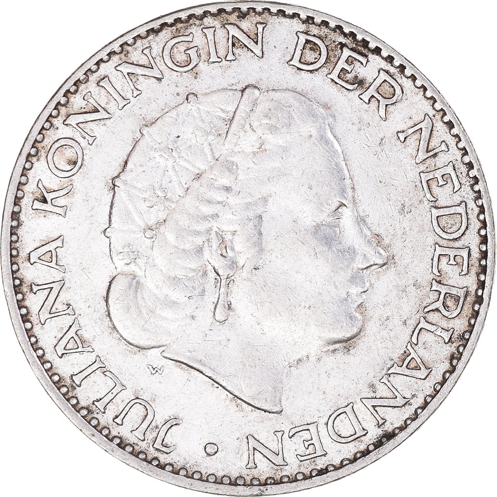 Münze, Niederlande, Juliana, Gulden, 1956, SS+, Silber, KM:184