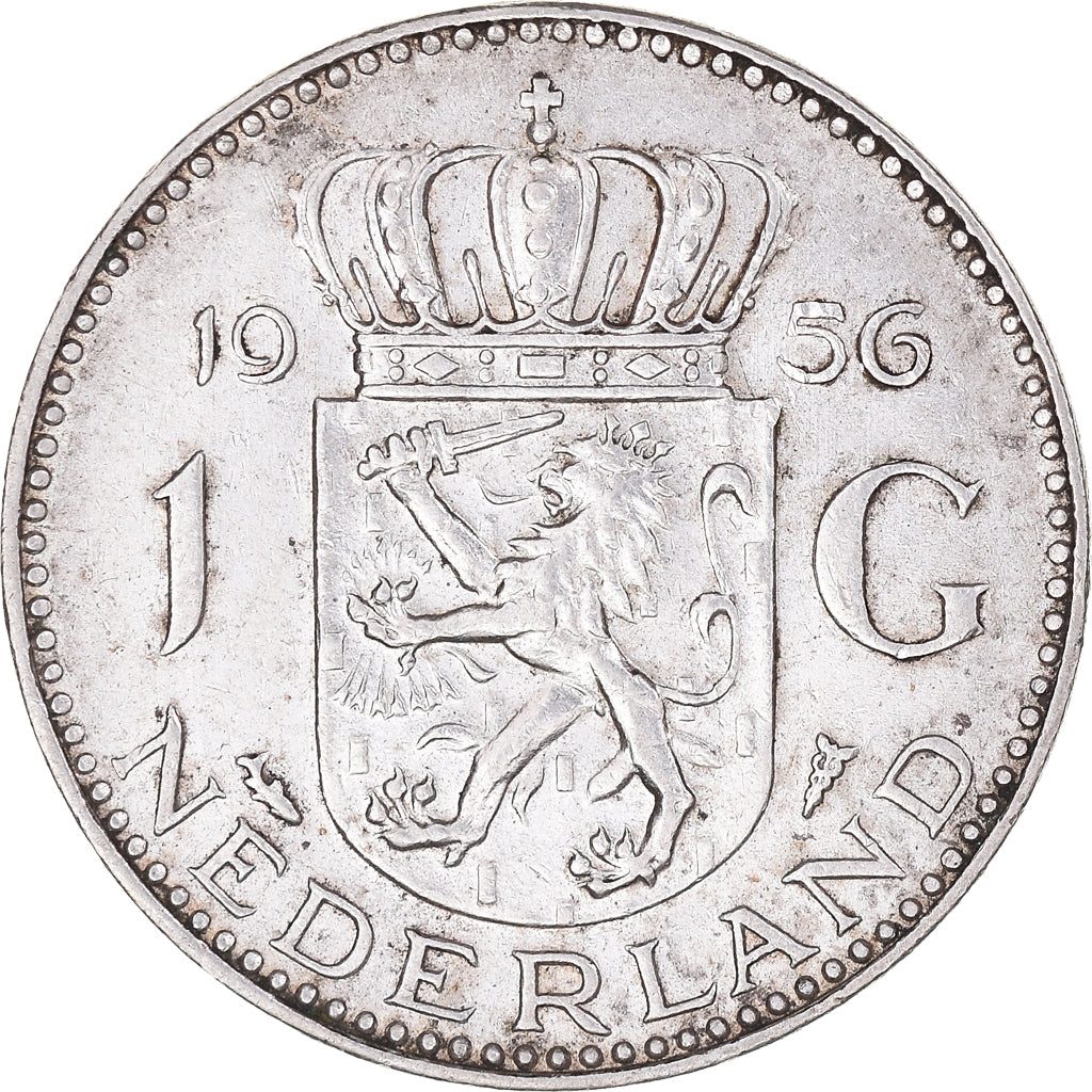 Münze, Niederlande, Juliana, Gulden, 1956, SS+, Silber, KM:184