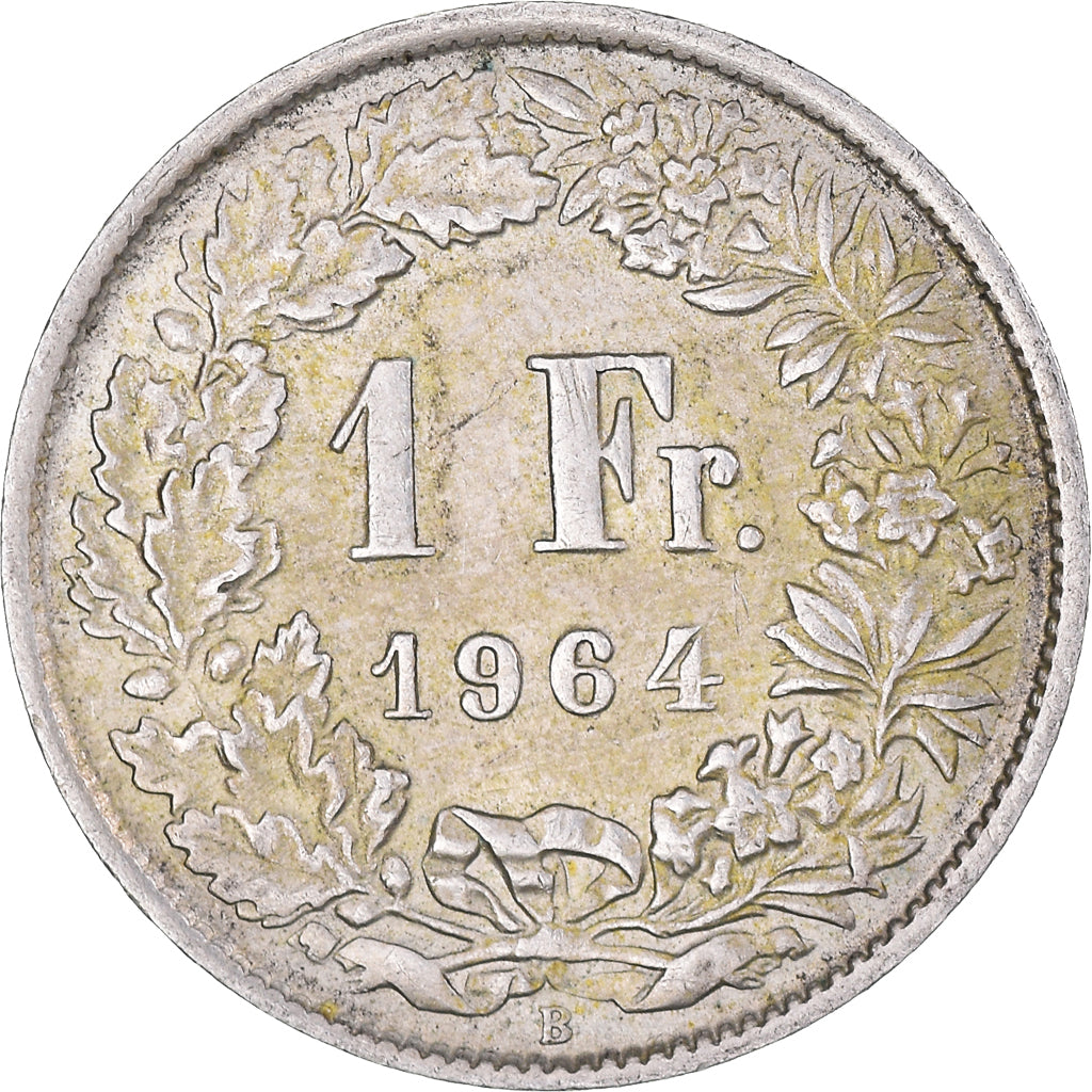 Coin, Switzerland, Franc, 1964, Bern, EF(40-45), Silver, KM:24