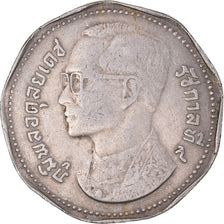 Moeda, Tailândia, Rama IX, 5 Baht, BE2515(1972), EF(40-45), Cobre-níquel