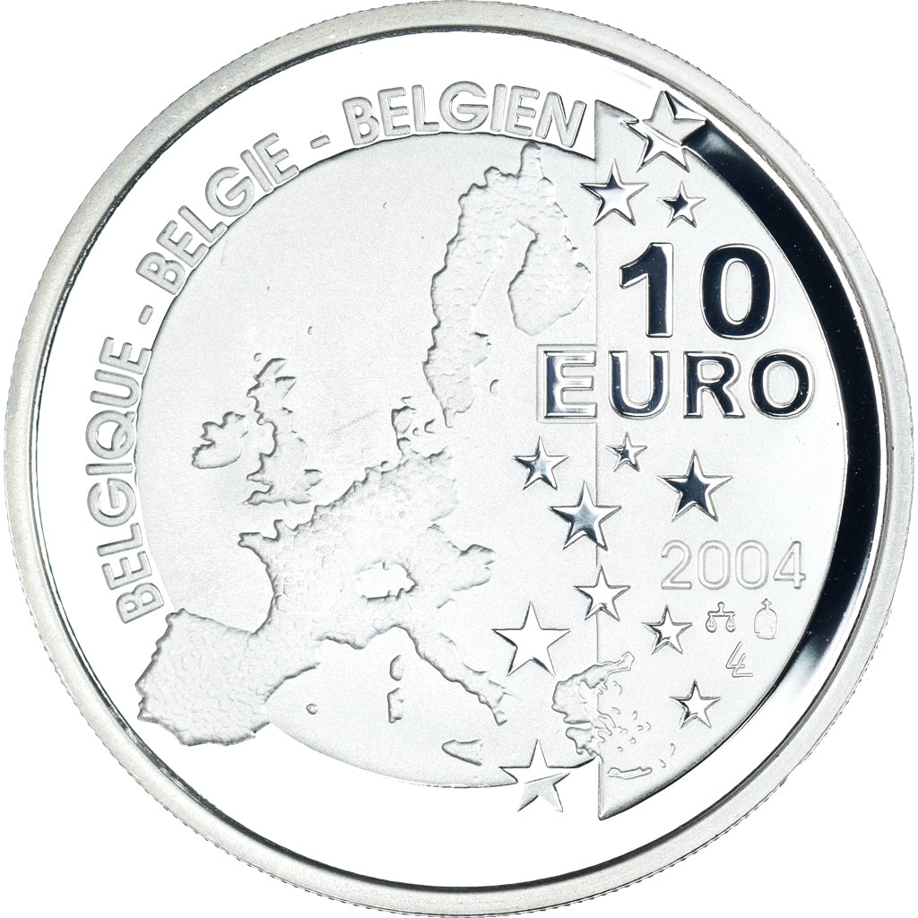 Belgique, 10 Euro, TINTIN HERGE, 2004, Proof, FDC, Argent, KM:236