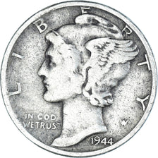Coin, United States, Mercury, Dime, 1944, Philadelphia, VF(30-35), Silver