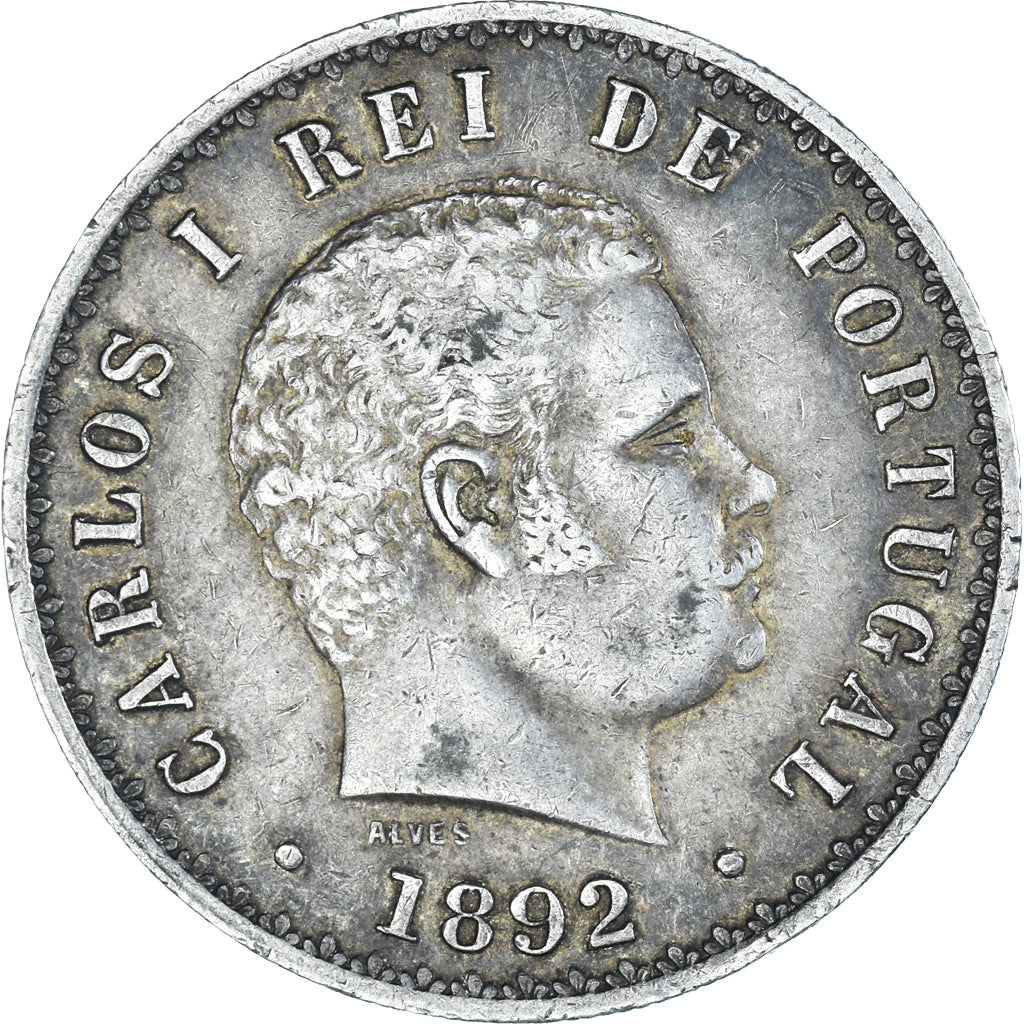 Monnaie, Portugal, Carlos I, 500 Reis, 1892, TTB+, Argent, KM:535