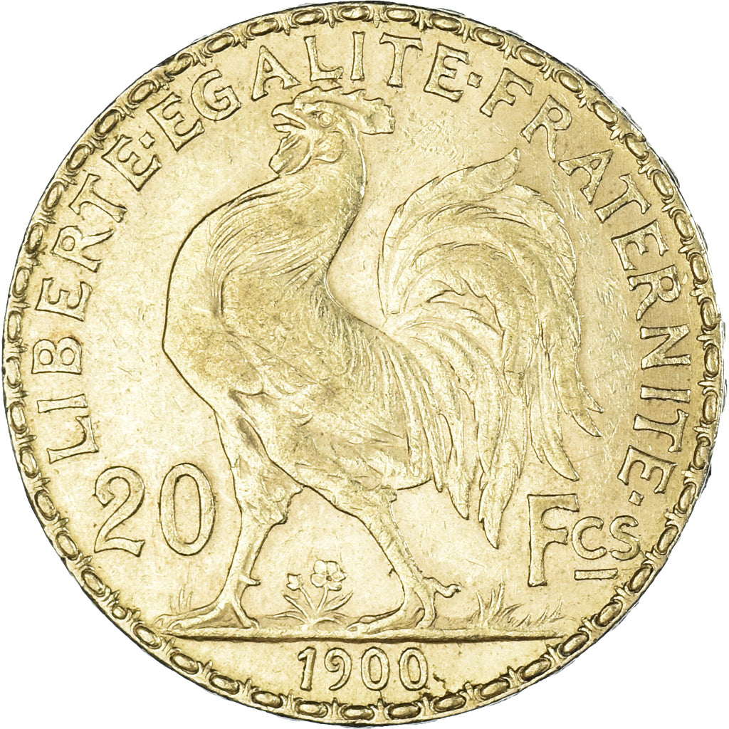Moneta, Francja, Marianne, 20 Francs, 1900, Paris, AU(50-53), Złoto, KM:847