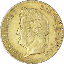 Moeda, França, Louis-Philippe, 40 Francs, 1831, Paris, VF(30-35), Dourado