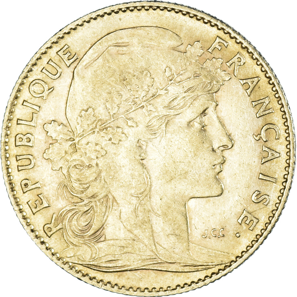 Munten, Frankrijk, Marianne, 10 Francs, 1905, Paris, ZF, Goud, KM:846