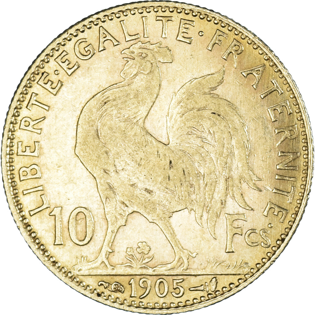 Munten, Frankrijk, Marianne, 10 Francs, 1905, Paris, ZF, Goud, KM:846
