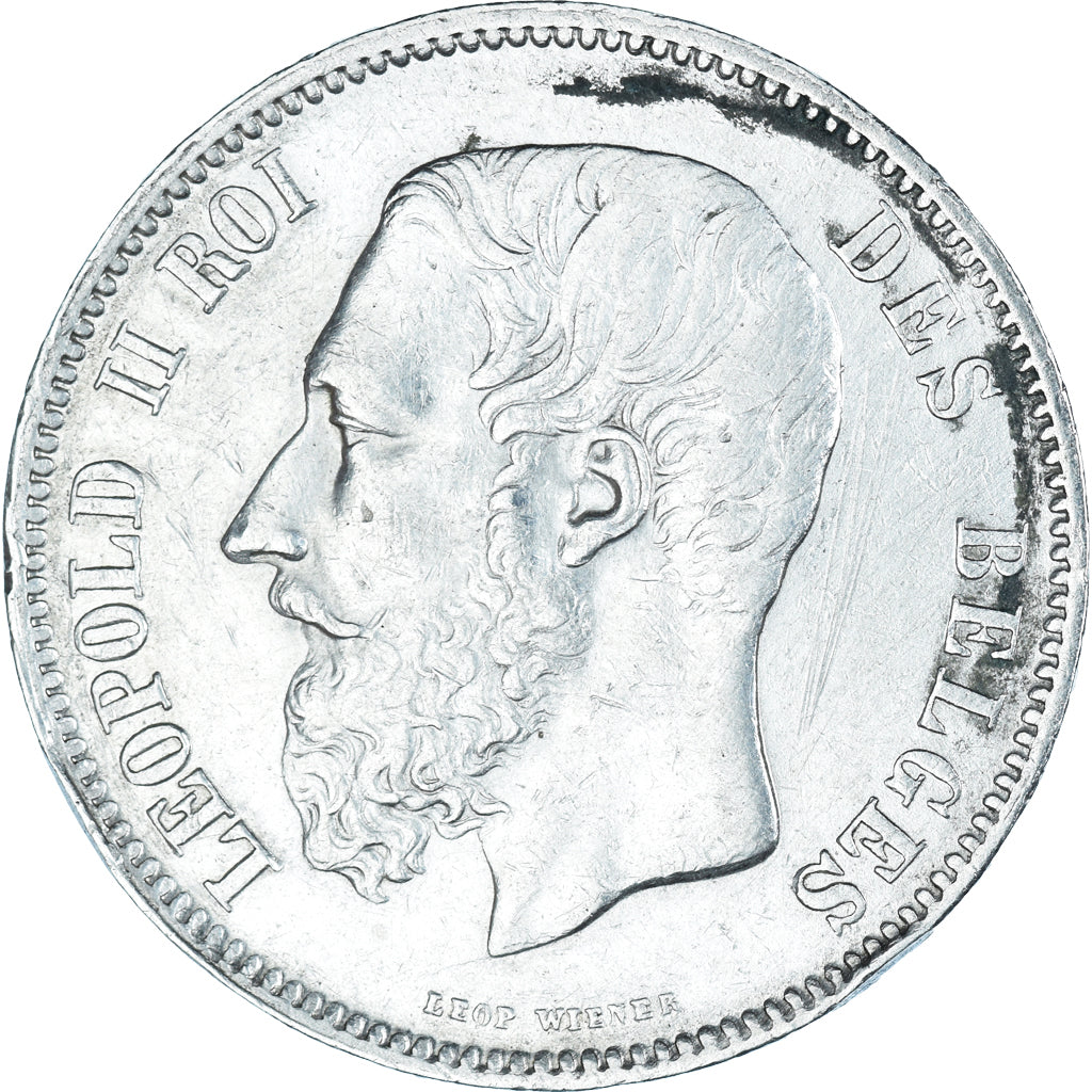 Moneta, Belgio, Leopold II, 5 Francs, 5 Frank, 1869, BB, Argento, KM:24