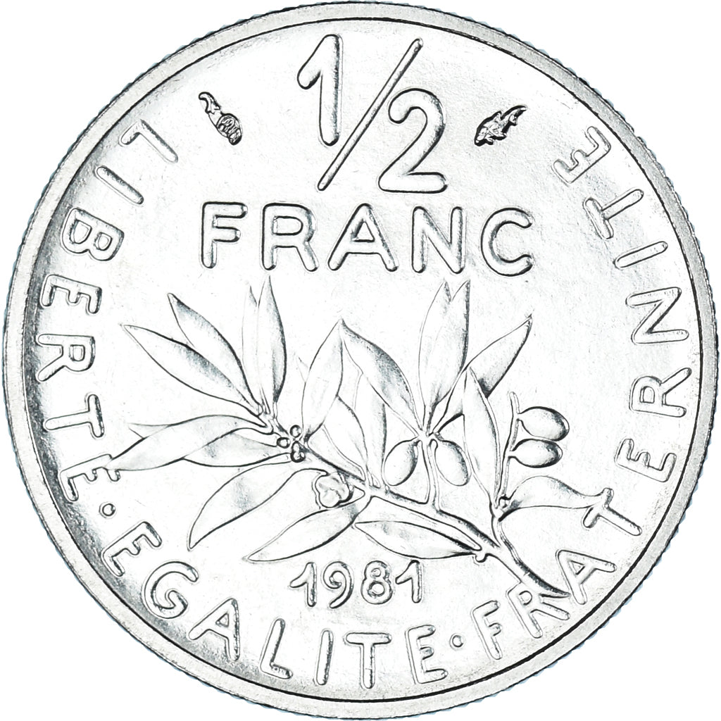 Coin, France, Semeuse, 1/2 Franc, 1981, Paris, MS(65-70), Nickel, KM:931.1