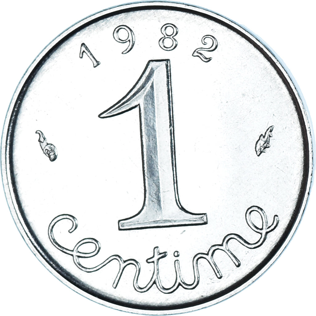 Moeda, França, Épi, Centime, 1982, Paris, MS(65-70), Aço Inoxidável, KM:928