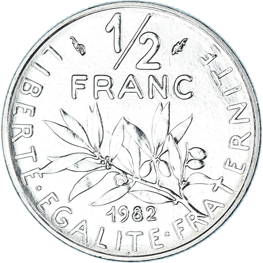 Coin, France, Semeuse, 1/2 Franc, 1982, Paris, MS(65-70), Nickel, KM:931.1