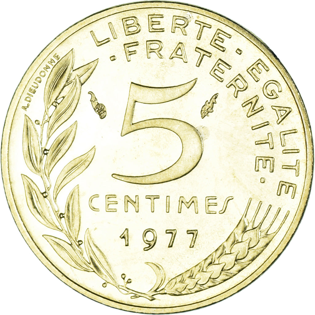 Coin, France, Marianne, 5 Centimes, 1977, Paris, MS(65-70), Aluminum-Bronze