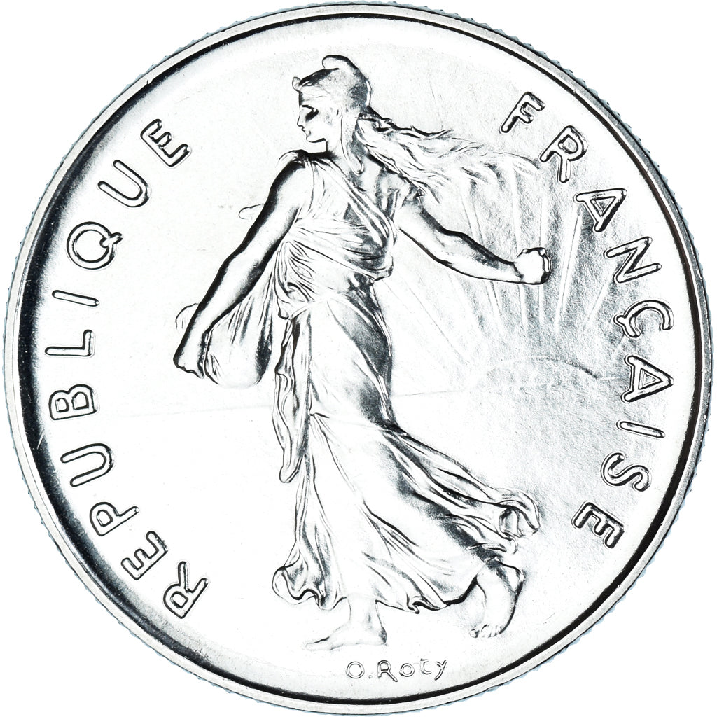 Moeda, França, Semeuse, 5 Francs, 1977, Paris, MS(65-70), Cobre-Níquel