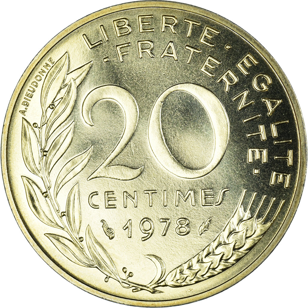 Coin, France, Marianne, 20 Centimes, 1978, Paris, MS(65-70), Aluminum-Bronze