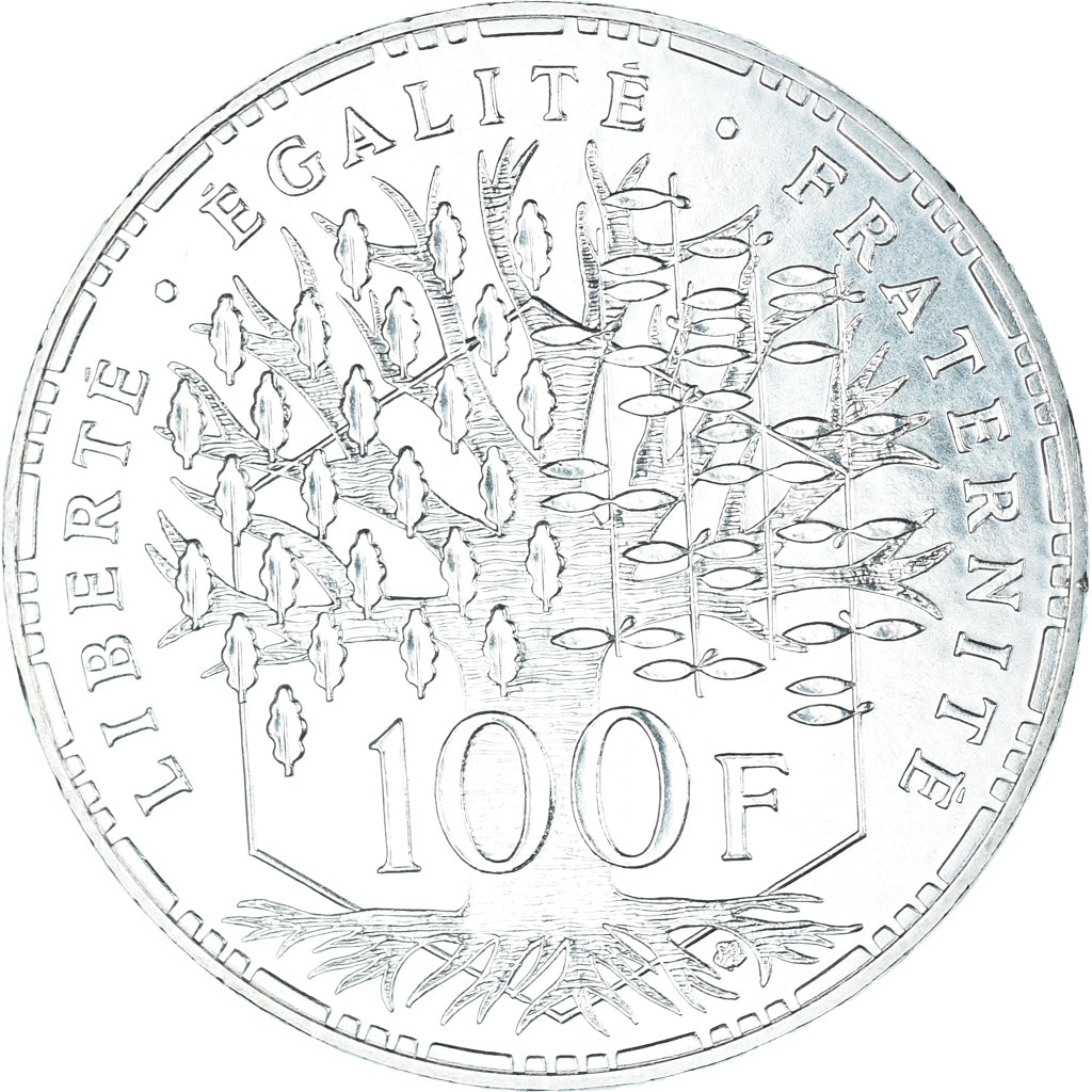 Moneda, Francia, Panthéon, 100 Francs, 1982, Paris, FDC, Plata, KM:951.1