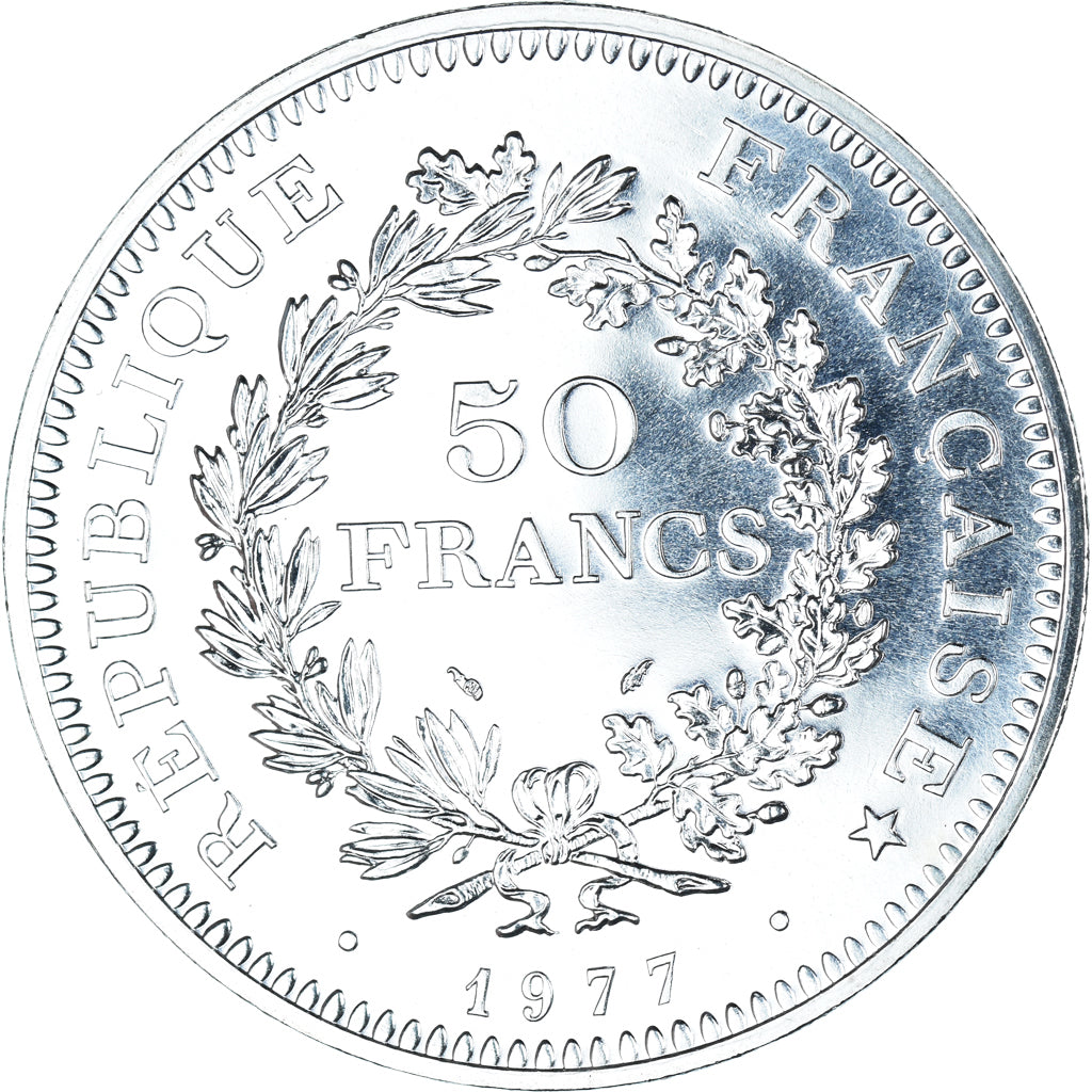 Münze, Frankreich, Hercule, 50 Francs, 1977, Paris, STGL, Silber, KM:941.1