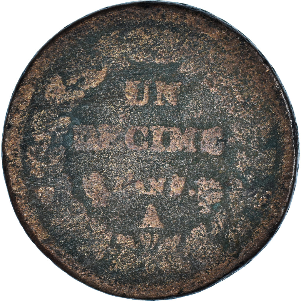 Münze, Frankreich, Dupré, Decime, AN 8, Paris, SGE+, Bronze, KM:644.1