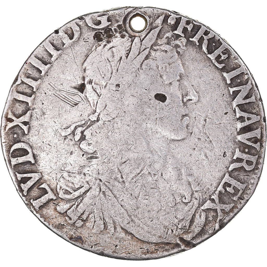 Moneta, Francia, Louis XIV, 1/2 Écu au buste juvénile, 1661, MB, Argento